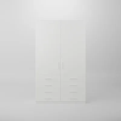 2 Kapaklı Dolap Mat Beyaz