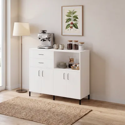 120 cm genişliğinde, 100 cm yüksekliğinde ve 42 cm derinliğinde kahve köşesi dolabı ile evinize şıklık katın. Beyaz