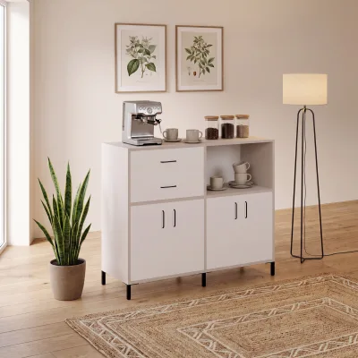 120 cm genişliğinde, 100 cm yüksekliğinde ve 42 cm derinliğinde kahve köşesi dolabı ile evinize şıklık katın. Latte/Vizon