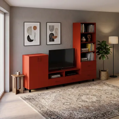 TV Ünitesi Mercan Kırmızı